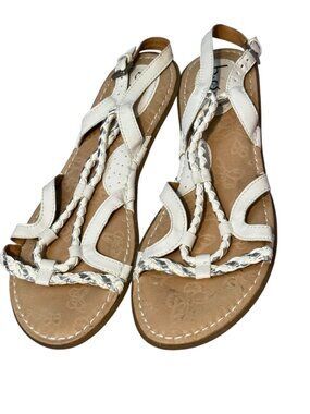 B.O.C. White Braided Leather Strappy Sandals – Women’s Size 9M
